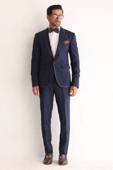 Double-Breasted Wool Blend Suit